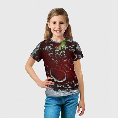 Детская футболка Сочная вишня под водой / 3D-принт – фото 5