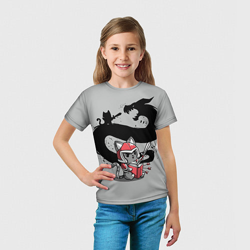 Детская футболка Кот рыцарь / 3D-принт – фото 5