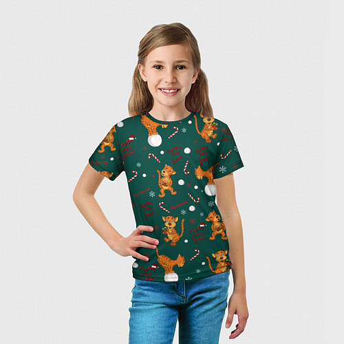 Детская футболка Тигр и рождество / 3D-принт – фото 5