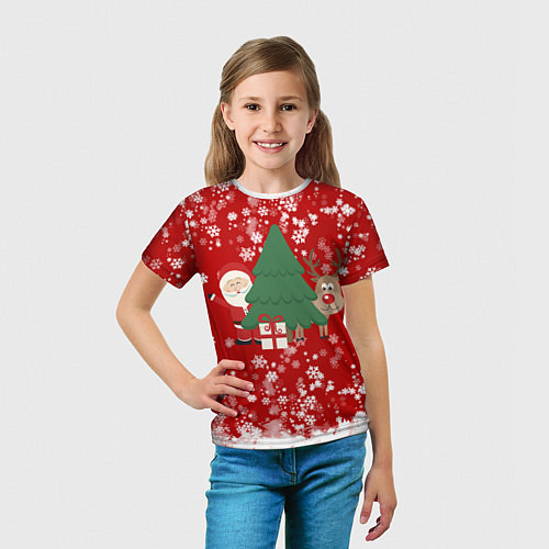 Детская футболка Новогоднее настроение Santa / 3D-принт – фото 5