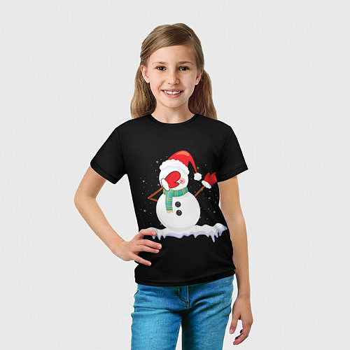 Детская футболка Cartoon Dab Snowman / 3D-принт – фото 5