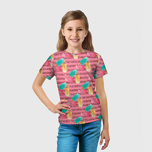 Детская футболка Сладкое мороженое с блестками / 3D-принт – фото 5