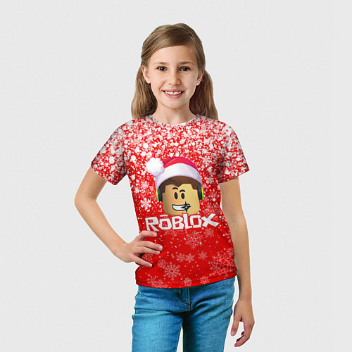 Детская футболка ROBLOX НОВОГОДНИЙ SMILE 2022 / 3D-принт – фото 5