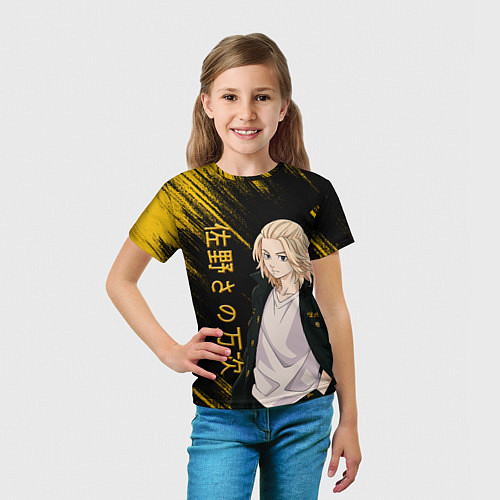 Детская футболка SANO MANJIRO GOLD EDITION / 3D-принт – фото 5