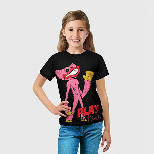 Детская футболка Розовый Хагги Poppy Playtime / 3D-принт – фото 5