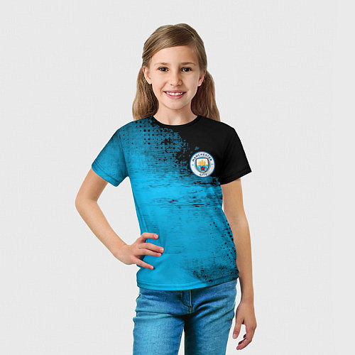 Детская футболка Manchester City голубая форма / 3D-принт – фото 5