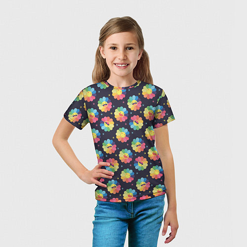 Детская футболка Веселые ромашки / 3D-принт – фото 5