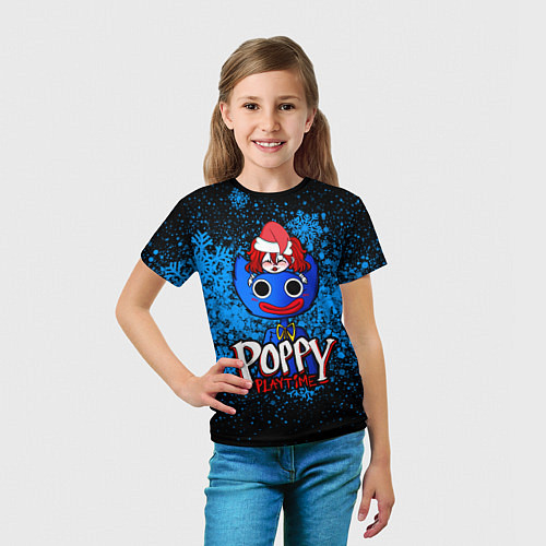 Детская футболка POPPY PLAYTIME ПОППИ ПЛЕЙТАЙМ СНЕЖИНКИ / 3D-принт – фото 5