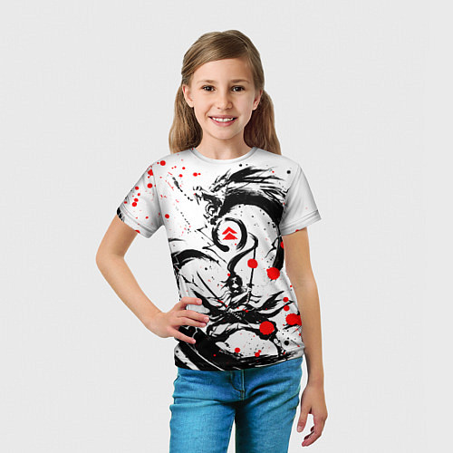 Детская футболка GHOST OF TSUSHIMA ДРАКОН НА СПИНЕ / 3D-принт – фото 5
