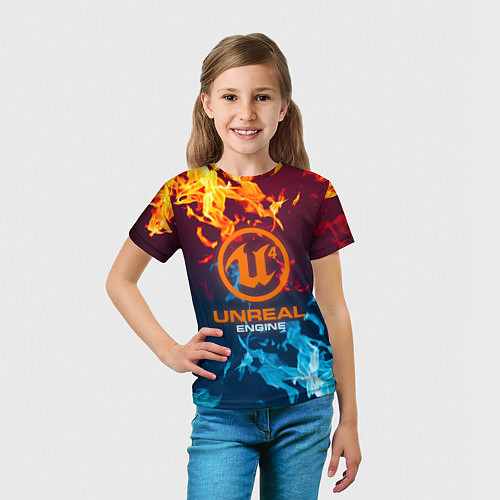 Детская футболка Unreal Огонь / 3D-принт – фото 5