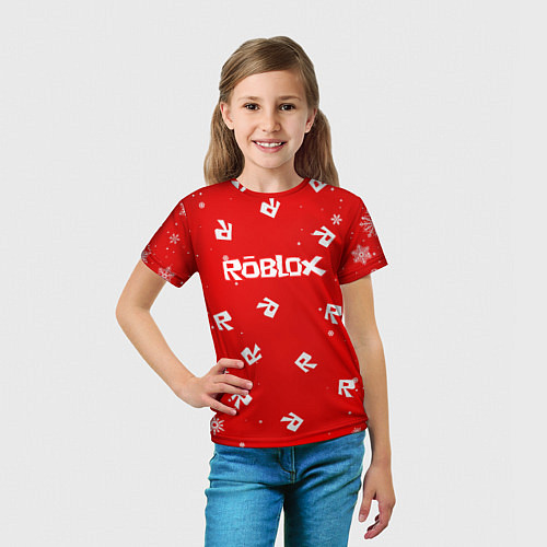 Детская футболка НОВОГОДНИЙ СВИТЕР ROBLOX РОБЛОКС НОВЫЙ ГОД 2022 / 3D-принт – фото 5