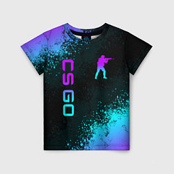 Футболка детская CS GO NEON SYMBOL STYLE SKIN КС ГО НЕОН, цвет: 3D-принт