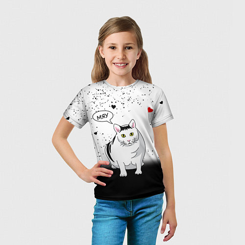 Детская футболка CAT LOVE / 3D-принт – фото 5