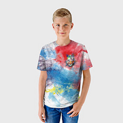 Футболка детская Красочный лев на цветном облаке, цвет: 3D-принт — фото 2
