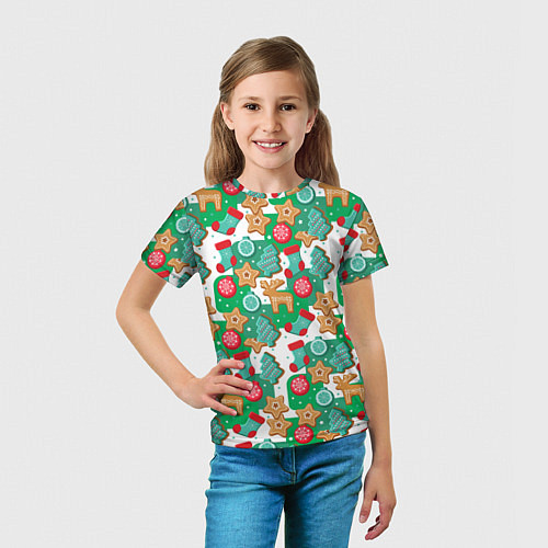Детская футболка Новогодние печеньки / 3D-принт – фото 5