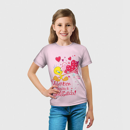 Детская футболка Valentine Youre a Real Catch / 3D-принт – фото 5