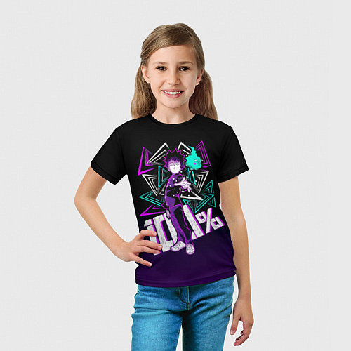 Детская футболка Шигео и Ямочки - Моб Психо 100 / 3D-принт – фото 5