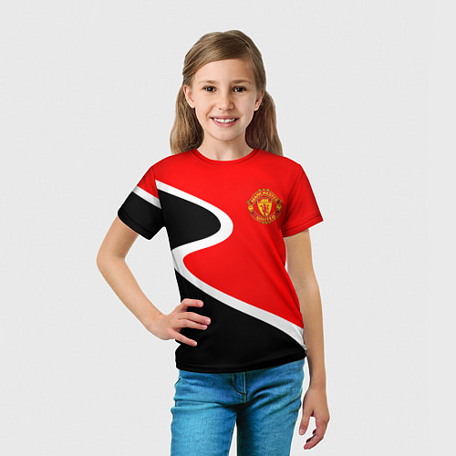 Детская футболка МАНЧЕСТЕР ЮНАЙТЕД Логотип / 3D-принт – фото 5