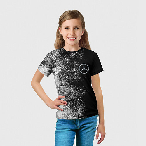 Детская футболка Чёрно-белый Мерседес / 3D-принт – фото 5