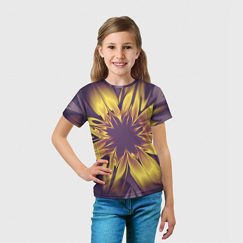 Детская футболка Цветок заката Абстракция 535-332-32-63 / 3D-принт – фото 5