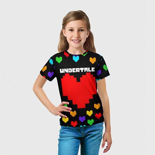 Детская футболка UNDERTALE HEART COLOR HEROES / 3D-принт – фото 5