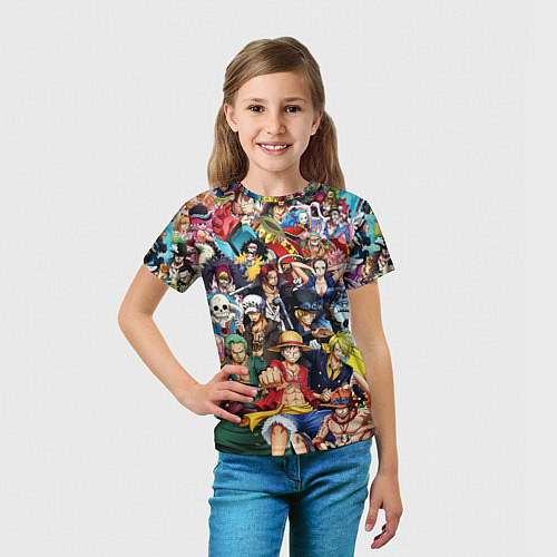 Детская футболка ВСЕ ГЕРОИ АНИМЕ ВАН ПИС ALL HEROES ONE PIECE / 3D-принт – фото 5