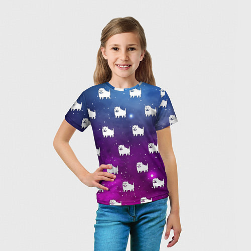 Детская футболка UNDERTALE DOGS PATTERN SPACE / 3D-принт – фото 5