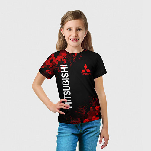 Детская футболка MITSUBISHIC MILITARY GEOMETRY RED / 3D-принт – фото 5