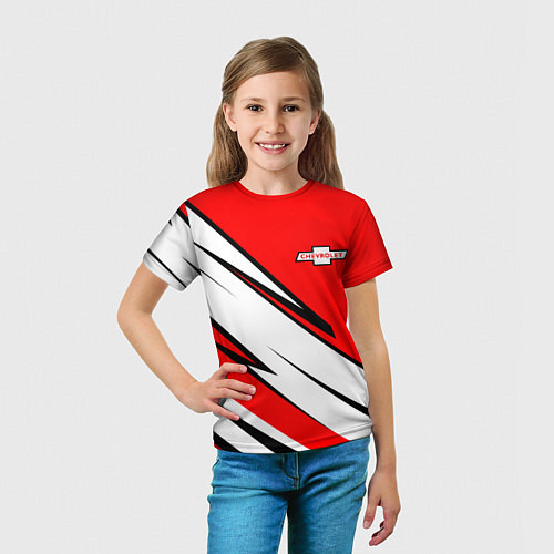Детская футболка CHEVROLET Узор Логотип / 3D-принт – фото 5