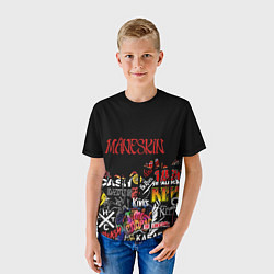 Футболка детская MANESKIN, ЦВЕТНЫЕ ЛОГО РОК ГРУПП, цвет: 3D-принт — фото 2
