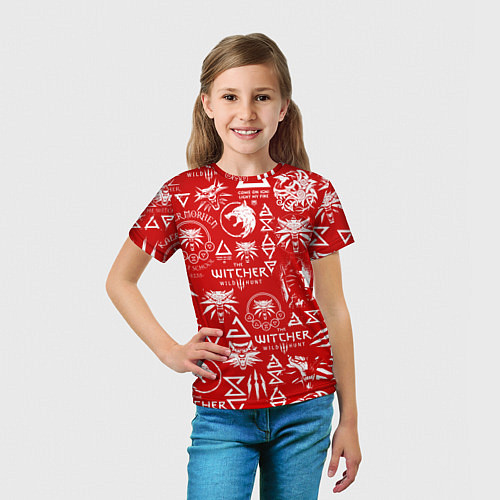 Детская футболка THE WITCHER LOGOBOMBING ЛОГОТИПЫ ВЕДЬМАКА / 3D-принт – фото 5