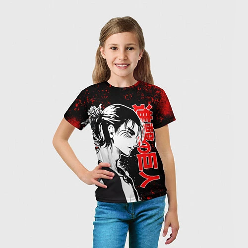 Детская футболка ЭРЕН ЙЕГЕР RED EDITION / 3D-принт – фото 5