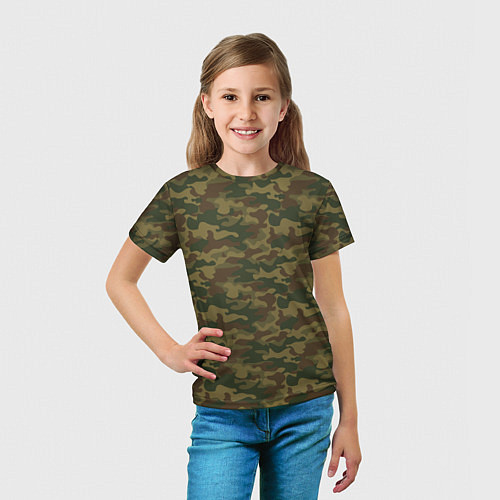 Детская футболка Камуфляж: хаки / 3D-принт – фото 5
