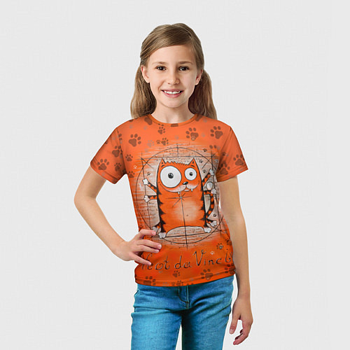 Детская футболка Kot da Vinci / 3D-принт – фото 5