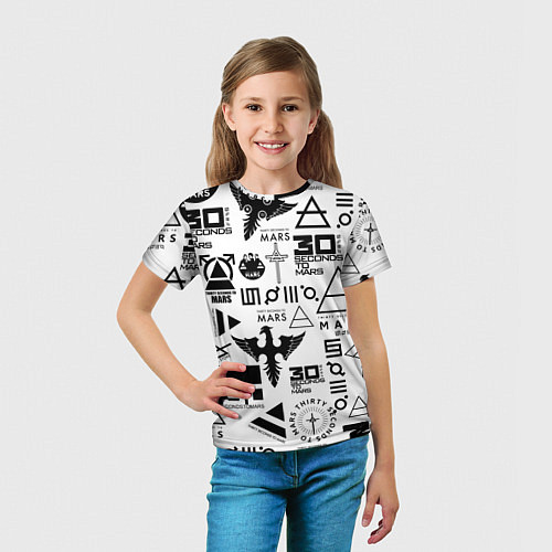 Детская футболка 30 Seconds to Mars паттерн / 3D-принт – фото 5