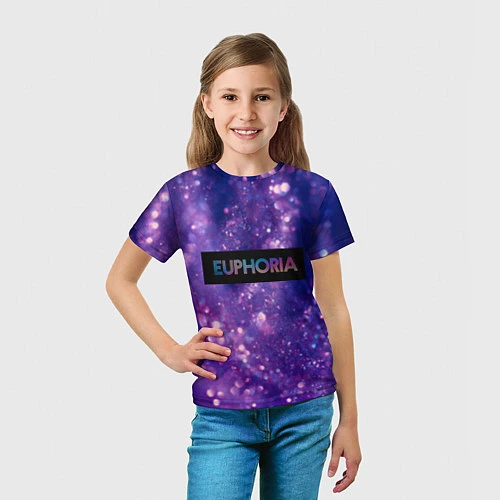 Детская футболка Сериал Euphoria - блестки / 3D-принт – фото 5
