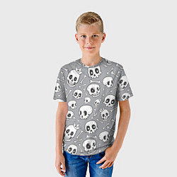 Футболка детская Skulls & bones, цвет: 3D-принт — фото 2
