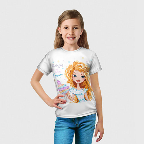 Детская футболка Принцесса и мороженое / 3D-принт – фото 5