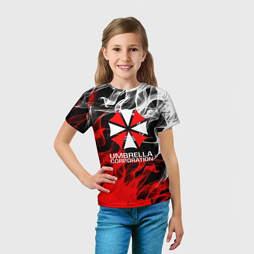 Детская футболка Umbrella Corporation Fire / 3D-принт – фото 5