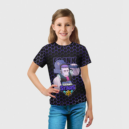 Детская футболка Фрэнк Бравл старс стиль соты / 3D-принт – фото 5