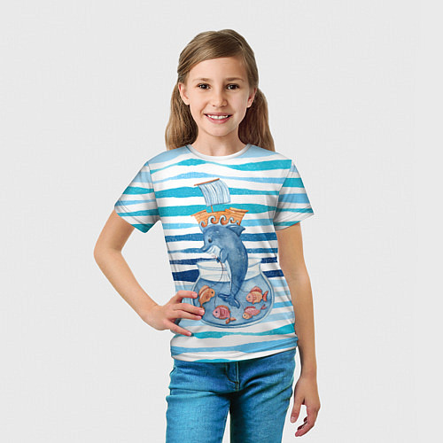Детская футболка Дельфин Море / 3D-принт – фото 5