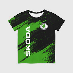Футболка детская Skoda, Шкода Диагональные полосы, цвет: 3D-принт