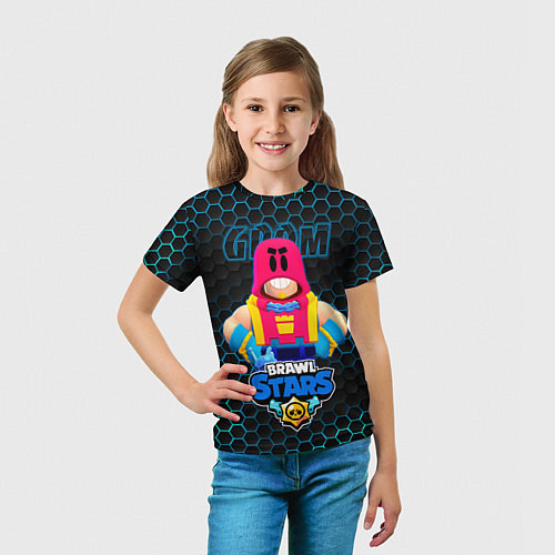 Детская футболка Гром BRAWL STARS соты / 3D-принт – фото 5