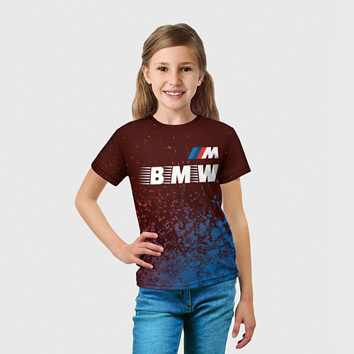 Детская футболка БМВ BMW - Краски / 3D-принт – фото 5