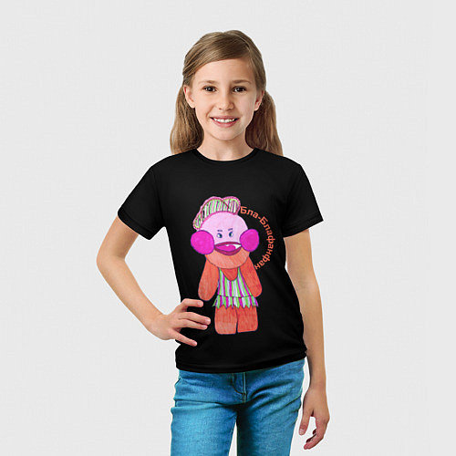 Детская футболка БлаБлаФанФан на черном / 3D-принт – фото 5
