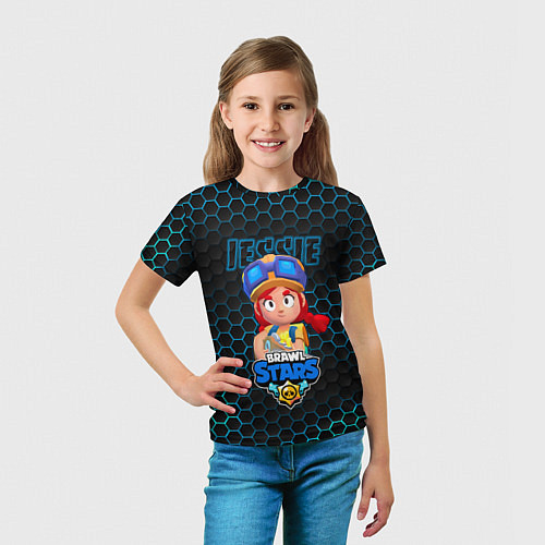 Детская футболка Джесси Jessie BRAWL STARS соты / 3D-принт – фото 5