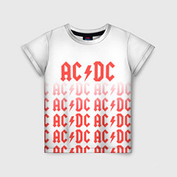 Футболка детская Acdc Паттерн, цвет: 3D-принт