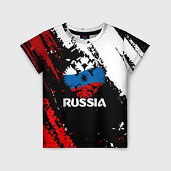 Футболка детская Russia Герб в цвет Флага, цвет: 3D-принт