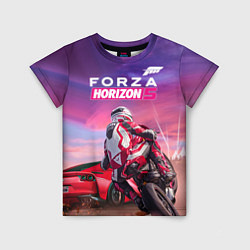 Футболка детская Forza Horizon 5 - sports car and bike, цвет: 3D-принт