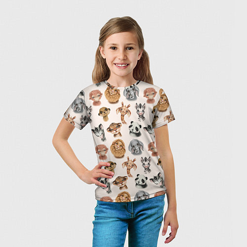 Детская футболка Милые дикие животные / 3D-принт – фото 5